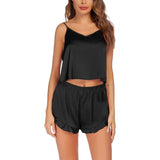 Silk Camisole And Shorts Set For Women Sexy Silk Cami Set