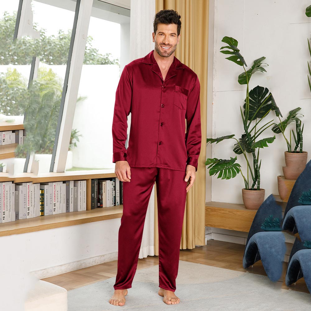 Silk Pajamas for Men 100% Real Silk Pajamas Set