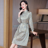 Summer Silk Floral Dress Printed Formal Wedding Guest Party Dresses