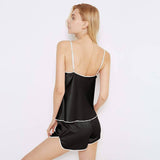 Trimmed Mulberry Silk Camisole Set With Drawstring