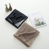 Unisex Geometric Diamond Knit Cashmere Scarf Long Cashmere Warp