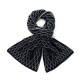 Unisex Geometric Diamond Knit Cashmere Scarf Long Cashmere Warp