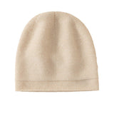 Unisex Pure Cashmere Knit Cap Cashmere Beanie Hat Curl Edge