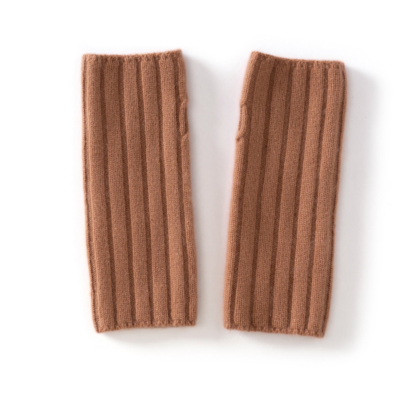 Unisex Ribbed Cashmere Hand Warmers Fingerless Cashmere Gloves