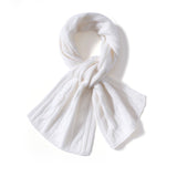 Unisex Short Cable Knit Cashmere Scarf Cashmere Crossover Wrap