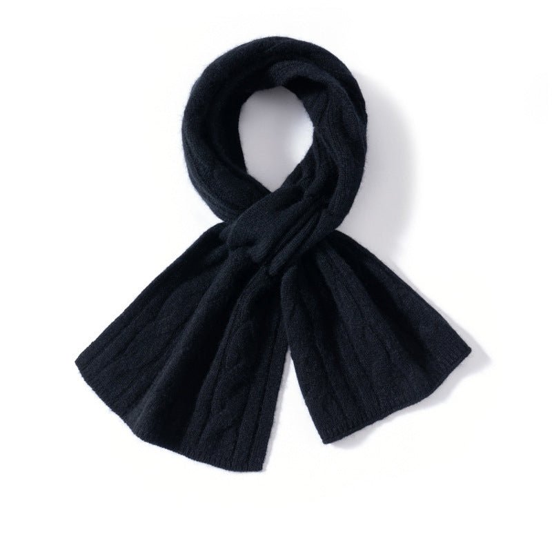 Unisex Short Cable Knit Cashmere Scarf Cashmere Crossover Wrap