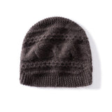 Warm Cashmere Knit Hat Cable Cloche Cashmere Beanie Rib Edge