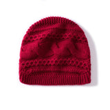 Warm Cashmere Knit Hat Cable Cloche Cashmere Beanie Rib Edge