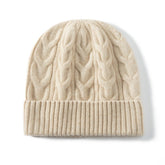 women and men cashmere cable knitted solid hats winter warm cashmere beanie