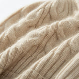 women and men cashmere cable knitted solid hats winter warm cashmere beanie