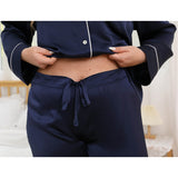 Women Plus Size Silk Pajamas 100% Silk Two Piece Pjs