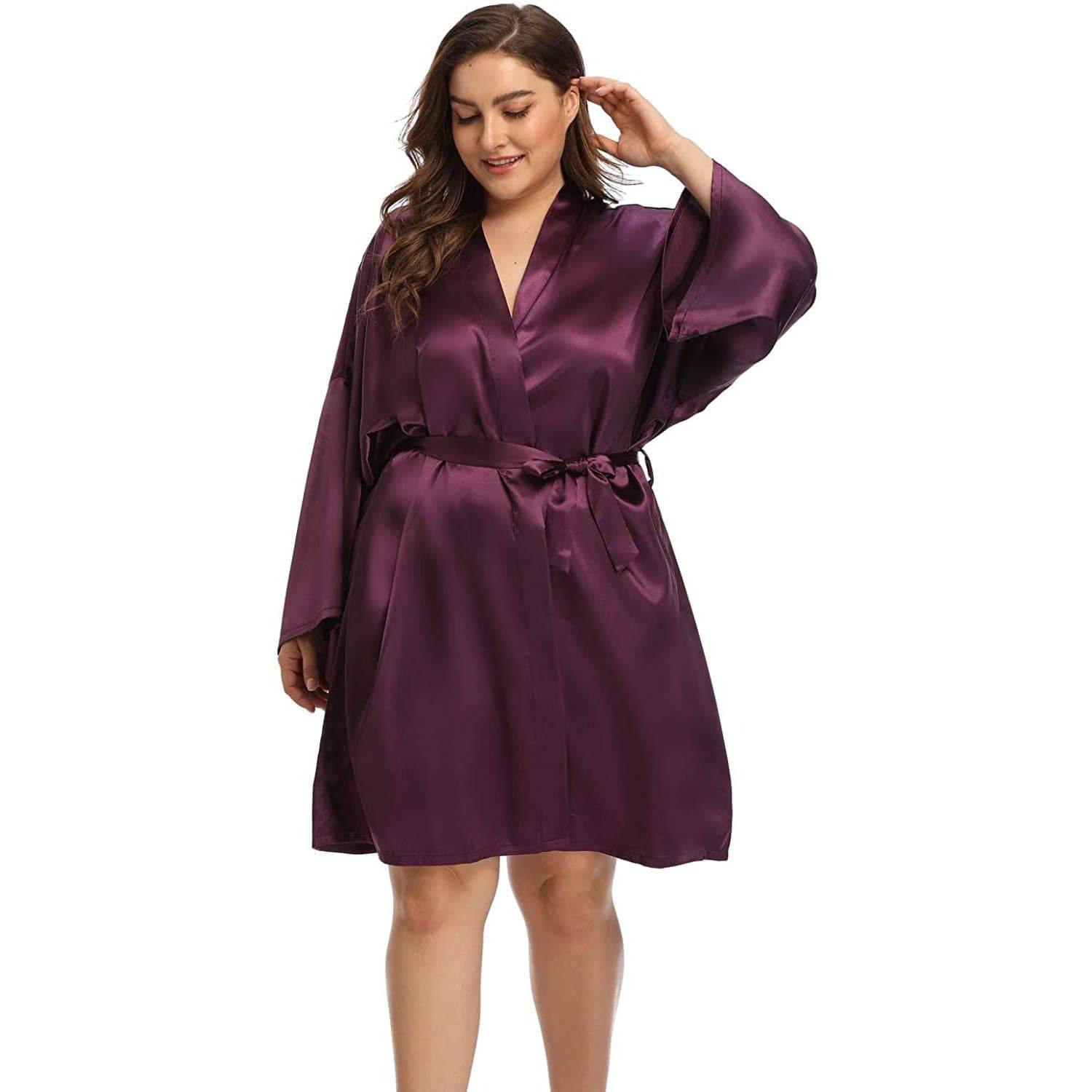 Women Plus Size Silk Robes 100% Luxury Silk Bathrobe