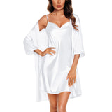 Womens Silk Nightgown And Robe Set Two Pieces Silk Sleepwear