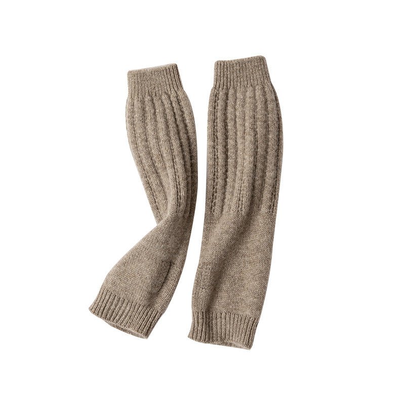 Womens Cashmere Arm Warmers Fingerless Knit Mittens Soft Cashmere Gloves Fall Winter