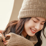 Women's Cashmere Beanie Hat Classic Knitted Cashmere Hats