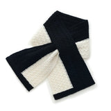 Womens Cashmere Block Scarf Cable Knit Two - Tone Winter Cashmere Wrap