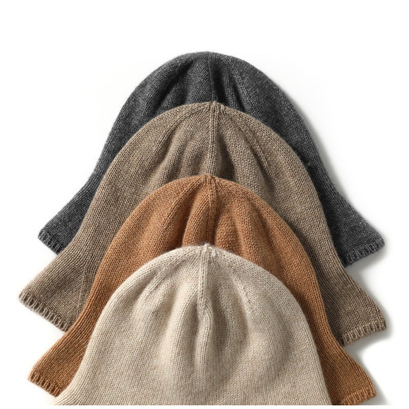 Womens Cashmere Bucket Hat for Fall Winter Cashmere Knitted Hat Head Warmer