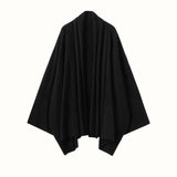 Womens Cashmere Cardigan Open Front Draped Long Sleeve Cashmere Knit Sweater Black One size fits most