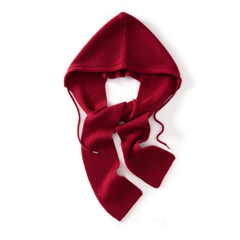 Womens Cashmere Hooded Wrap with Ties Pure Cashmere Warmer