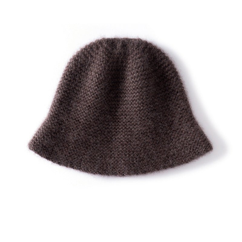 Womens Cashmere Knit Bucket Hat Timeless Cashmere Flare Knit Hat