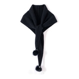 Womens Cashmere Scarf with Pom Cashmere Neck Scarf Plush Pom Ends
