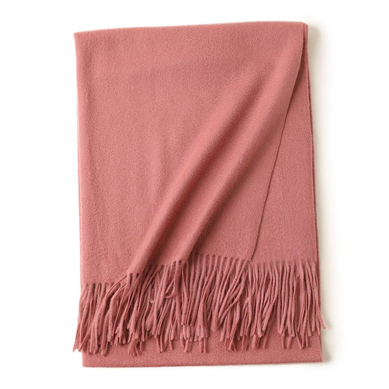 Womens Cashmere Shawl And Wraps Large Cashmere Scarf With Fringe Pink - 3 XL