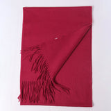 Womens Cashmere Shawl And Wraps Large Cashmere Scarf With Fringe Red - 3 XL