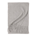Womens Cashmere Shawl And Wraps Large Cashmere Scarf With Fringe Gray - 2 XL