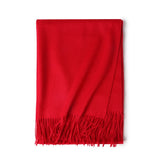 Womens Cashmere Shawl And Wraps Large Cashmere Scarf With Fringe Red - 1 XL