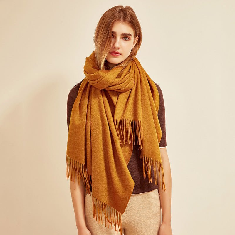 Womens Cashmere Shawl And Wraps Large Cashmere Scarf With Fringe Camel - 1 XL