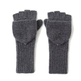Womens Convertible Cashmere Knit Mittens Cashmere Flip Mittens