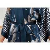 Womens Floral Print Silk Kimono Robe Pure Silk Dressing Gown