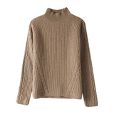 Womens Textured Mock Neck Cashmere Sweater Cashmere Pullover