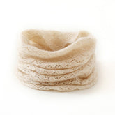 Womens Lace Knit Cashmere Infinity Scarf Cashmere Neck Gaiter Openwork Knit Cowl