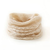 Womens Lace Knit Cashmere Infinity Scarf Cashmere Neck Gaiter Openwork Knit Cowl