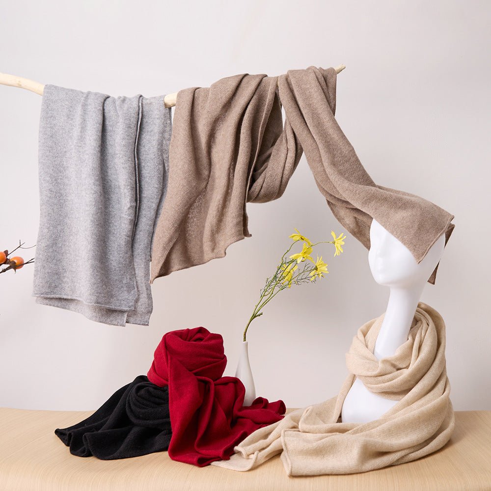 Women's Long Cashmere Shawl and Wraps Large Soft Solid Cashmere Scarf