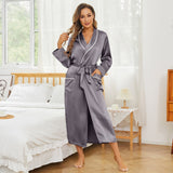 Womens Long Silk Robes 100% Pure Silk Bathrobe Silk Gown