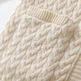 Womens Long Cable Knit Cashmere Cardigan Open Front Coat With Pockets