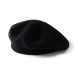 Womens Ribbed Cashmere Beret Cashmere Slouchy Hat Cashmere Painter Hat Black M