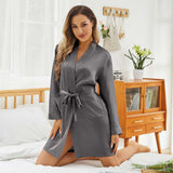 Womens Silk Robes 100% Mulberry Pure Silk Robe For Bridesmaids