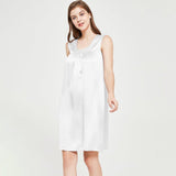Women's Sleeveless Silk Nightdress Round Neck Silk Nightwear