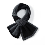 Womens Small Crossed Cashmere Scarf Double Layer Trimming Cashmere Neckerchief