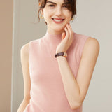 Womens Cashmere Sleeveless Mock Neck Sweater Cashmere Tank
