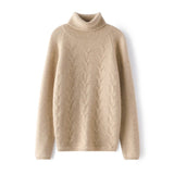Womens Turtleneck Cashmere Sweater Long Sleeve Warm Cashmere Pullover