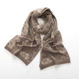 Womens Winter Cashmere Floral Scarf Long Cashmere Knit Wrap