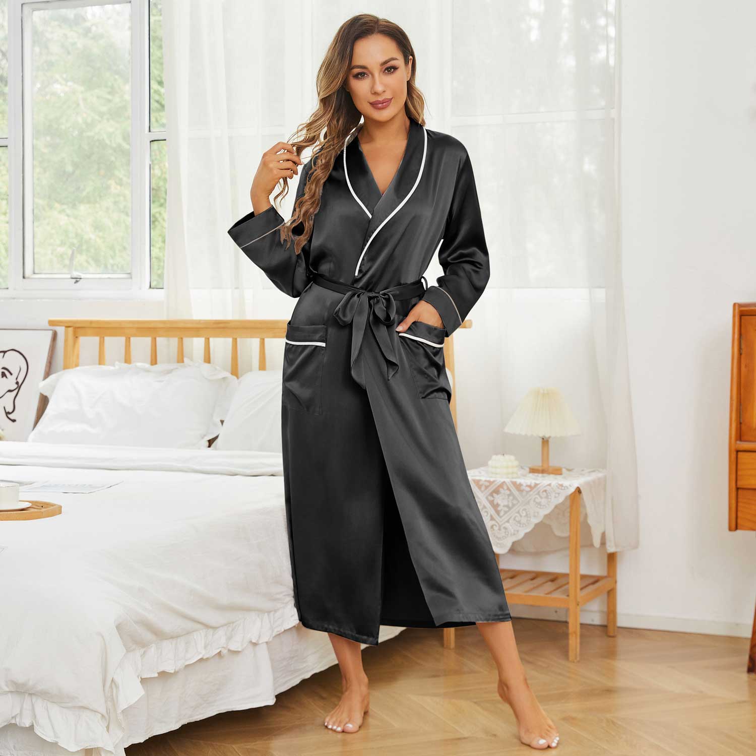 Black Silk Robe