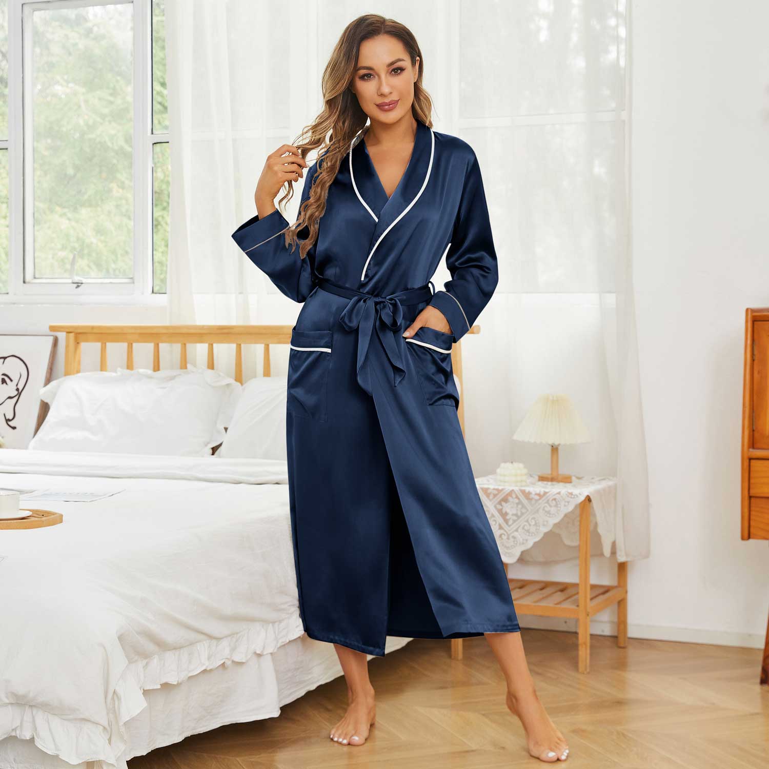 Blue Silk Robe