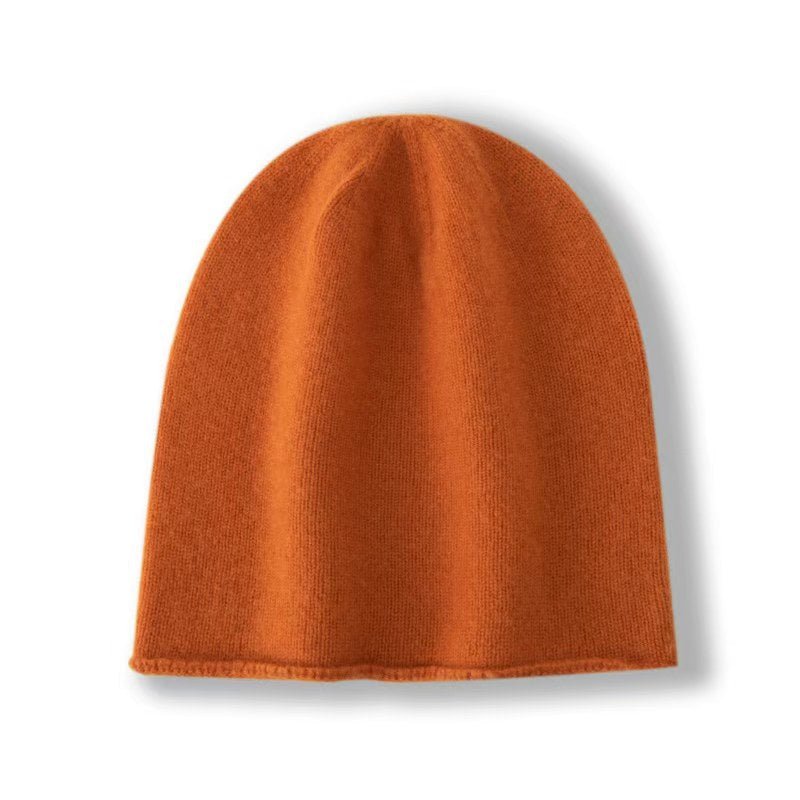 100% Cashmere Beanie Hat Cashmere Double - Layered Ski Cap for Winter - slipintosoft