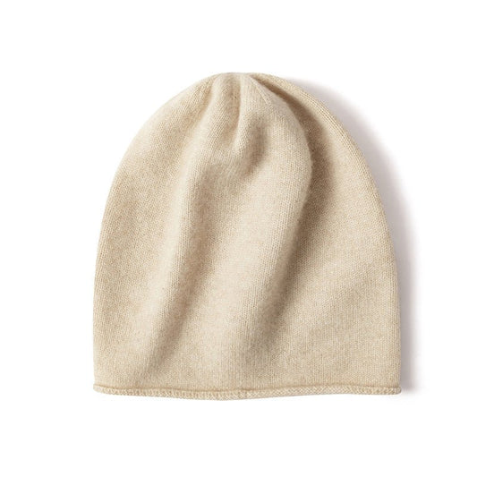 100% Cashmere Beanie Hat Cashmere Double - Layered Ski Cap for Winter