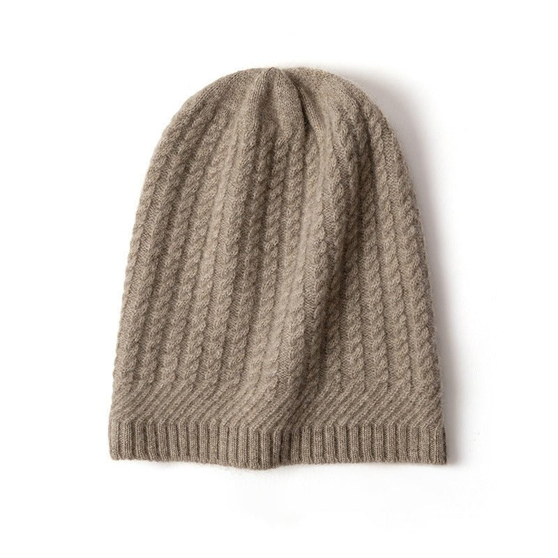 100% Cashmere Beanie Hat for Women, Luxury Lightweight Cashmere Cap for Winter - slipintosoft